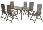 Merxx Gartenm&ouml;bel Set Taviano 7tlg., 6 Klappsessel, Ausziehtisch 160 (220) x...