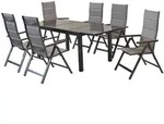 Merxx Gartenm&ouml;belset Trivero 7tlg., 6 Klappsessel, 1 Ausziehtisch 140 (200) x 90 cm