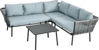 Outsunny 4 tlg. Rattan Gartenm&ouml;bel-Set, Sitzgarnitur mit Kissen f&uuml;r Balkon Alu
