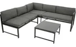DEGAMO Funktions Lounge Set Ecklounge MONTANA, Aluminium dunkelgrau, Polster...