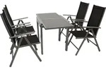 DEGAMO Gartenset Balkongarnitur Gartengarnitur AMALFI 5-teilig, 4x Klappsessel...