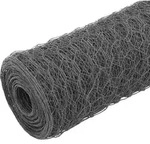vidaXL Drahtzaun Stahl mit PVC-Beschichtung 25x0,5 m Grau - Grau