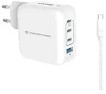 Conceptronic 4-Port 100W GaN USB-PD-Ladeger&auml;t mit USB-C-Ladekabel, USB-C x 3,...
