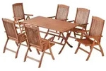 Merxx 7tlg. Maracaibo Gartenm&ouml;belset 6 Klappsessel, Klapptisch 160 x 90 cm -