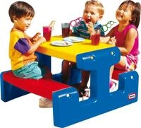 Little Tikes Junior Picnic Table, Innen & Au&szlig;en, Blau, Rot, Gelb, 4 Person(en),