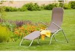 Merxx Gartenliege XXL Stahl, Textil silber, taupe 154 cm x 67 cm x 116 cm