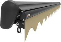 Spettmann SUN LED Halbkassettenmarkise 300x200 cm Funkmotor Anthrazit Tuch Beige