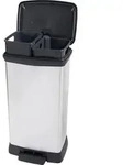 CURVER Deco Duo Bin Abfalleimer, Kunststoff, silbermetallic, 46L - Silber