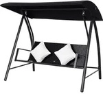 Outsunny Hollywoodschaukel Polyrattan Schaukel Schaukelbank Gartenbank 3-Sitzer -