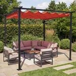 Pergola HWC-C42, Garten Pavillon, stabiles 6cm-Gestell + Schiebedach 3,5x3,5m