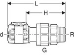 Geberit GE FlowFit &Uuml;bergangsverschraubung, SiBr, mit AG, d25mm x R3/4, 1 Stk.