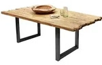 SIT M&ouml;bel Esstisch aus Teak 220 cm | Tischplatte 50 mm natur | Kufen-Gestell...