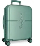 PEPE JEANS Highlight Verde, ABS Reisekoffer, 55x40x20cm, 37L, 768912B (klein) - Gr&uuml;n