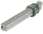 Hoppe F / Ei Profilstift Vierkant 10mm L&auml;nge 80mm Eisen verzinkt f.einseitig