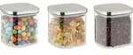 relaxdays 3er Set Vorratsgl&auml;ser mit Deckel 600 ml - Transparent
