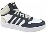 adidas Hoops Mid Jungen Stiefel in Schwarz, Gr&ouml;&szlig;e 5 - Wei&szlig;/Dunkelblau - 38