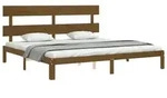 vidaXL Massivholzbett mit Kopfteil Honigbraun 200x200 cm - Braun