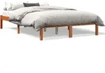 vidaXL Massivholzbett ohne Matratze Wachsbraun 120x190 cm Kiefernholz - Braun