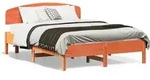 vidaXL Massivholzbett ohne Matratze Wachsbraun 120x190 cm Kiefernholz - Braun