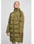 Urban Classics - Damen High Neck Puffer Mantel OLIVE XS - Gr&uuml;n - XS