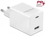 DeLOCK USB GaN Ladeger&auml;t USB Type-C PD 3.0 und USB Typ-A mit 48 W, Drinnen, AC, 20