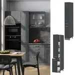 Apothekerschrank Vicco R-Line Schwarz Beton 30 cm, Model 47617 -...