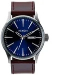 Nixon A105 1524 Sentry Leather Herrenuhr Blue/Brown - Braun