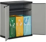 vidaXL M&uuml;lltonnenbox Grau und Schwarz 68x40x85 cm PP - Grau