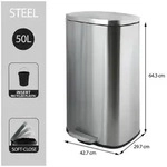 Spirella Abfalleimer 50 Liter Edelstahl mit Absenkautomatik und Inneneimer...