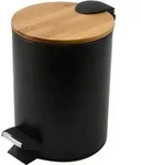 SPIRELLA Adonis 3-Liter-Badezimmerabfalleimer, schwarzes Holz - Schwarz