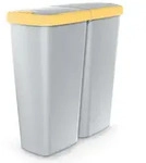 MONZANA&reg; M&uuml;lleimer K&uuml;che 50L 2 F&auml;cher mit Deckel Druckknopf Abfalleimer...