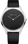 Bering Armbanduhr 17039-402 Ultra Slim Lederband schwarz - Schwarz