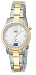 MasterTime Damen-Funkuhr MTLA-10305-12M, analog-digital, Bicolor, Edelstahlband -