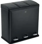 Tretabfallsammler Helit "the separator" 3x 20l DxH592mm Stahlbl.schwarz HELIT -