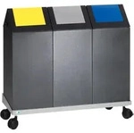 Selbstl&ouml;schender Wertstoffsammler - Kopfteil spitz - 89 l - antik-silber/gelb -