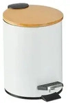 Relaxdays M&uuml;lleimer Bad, 3 l, Kosmetikeimer Absenkautomatik, Bambusdeckel,
