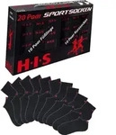 H.I.S. Kurzsocken Sportsocken Tennissocken Damen Herren 20 -teilig schwarz...