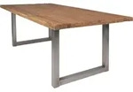 SIT M&ouml;bel Esstisch aus recyceltem Teak, Gestell in antiksilber | B 220 x T 100 x H