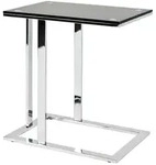 HAKU Beistelltisch chrom, schwarz - Metall, Sicherheitsglas 10 mm, B/H/T:...