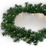 Weihnachts-Girlande mit Lichterkette - 540 cm / 70 LED - K&uuml;nstliche Tannen...