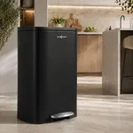 MAXCRAFT M&uuml;lleimer / Treteimer mit Soft Close Deckel - 50 Liter in Schwarz - Schwarz