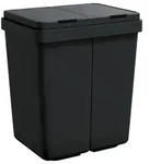 vidaXL Duo M&uuml;lleimer Anthrazit 2x25 L - Schwarz