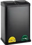 SVITA TC2X20 K&uuml;cheneimer Office 40L Trennm&uuml;lleimer M&uuml;lltrennung Stahl Schwarz -