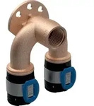 Geberit FlowFit Doppelanschlusswinkel 90&deg;: Werkstoff=Bleifreier Rotguss, d=16mm,