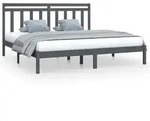vidaXL Massivholzbett Grau 200x200 cm - Grau