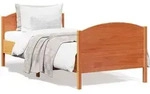 vidaXL Massivholzbett ohne Matratze Wachsbraun 90x200 Kiefernholz - Braun