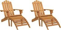 vidaXL Adirondack-Gartenst&uuml;hle mit Fu&szlig;teilen 2 Stk. Massivholz Akazie