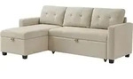 Sofa L-Form Vitalispa Campina Beige 226 x 163 cm mit Schlaffunktion, Model...