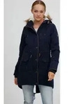 OXMO OXAnna Damen Winterparka Parka Mantel mit Fellkapuze und Teddy-Futter - Blau - L