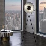 riess-ambiente Industrial Stehlampe STUDIO 150cm schwarz Blattsilber-Optik neigbarer